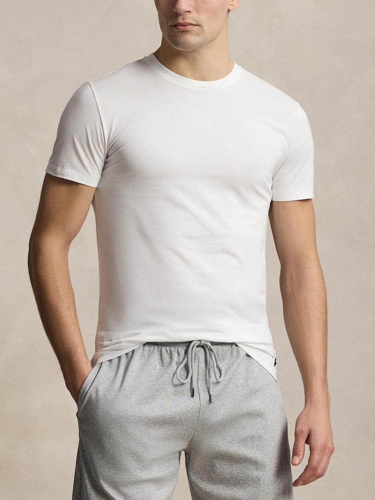 Polo Ralph Lauren Chalk White Slim T-Shirts 3 Pack - Image 2 of 5