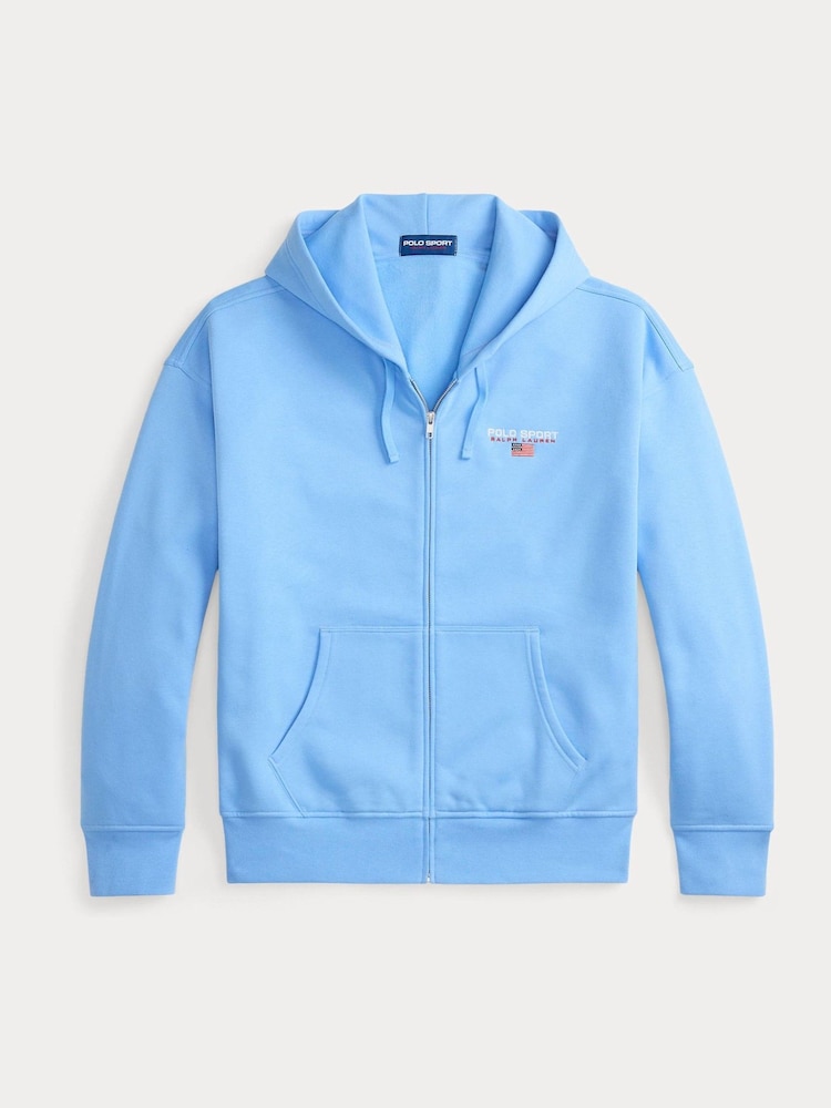 Polo Ralph Lauren Blue Polo Sport Zip Through Hoodie - Image 5 of 5