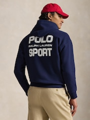Polo Ralph Lauren Blue Polo Sport Back Print Overhead Hoodie - Image 3 of 4