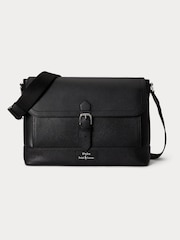 Polo Ralph Lauren Black Pebbler Leather Large Messeger Bag - Image 1 of 5