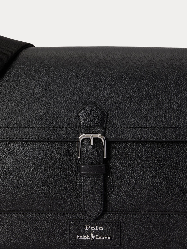 Polo Ralph Lauren Black Pebbler Leather Large Messeger Bag - Image 5 of 5