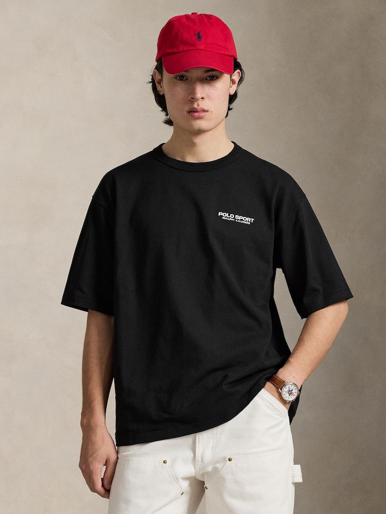 Polo Ralph Lauren Black Polo Sport Back Print T-Shirt - Image 1 of 8