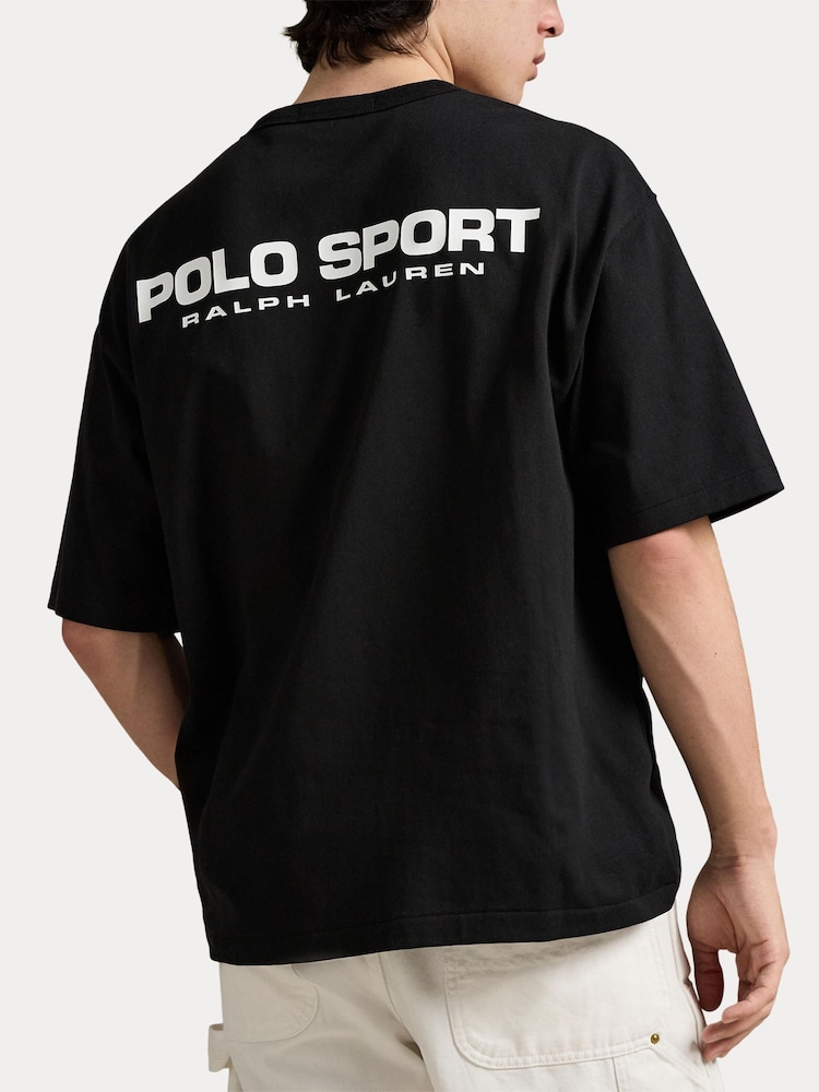 Polo Ralph Lauren Black Polo Sport Back Print T-Shirt - Image 8 of 8