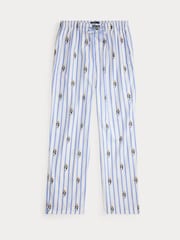 Polo Ralph Lauren Light Blue Bear Striped Cotton Pyjamas - Image 1 of 2