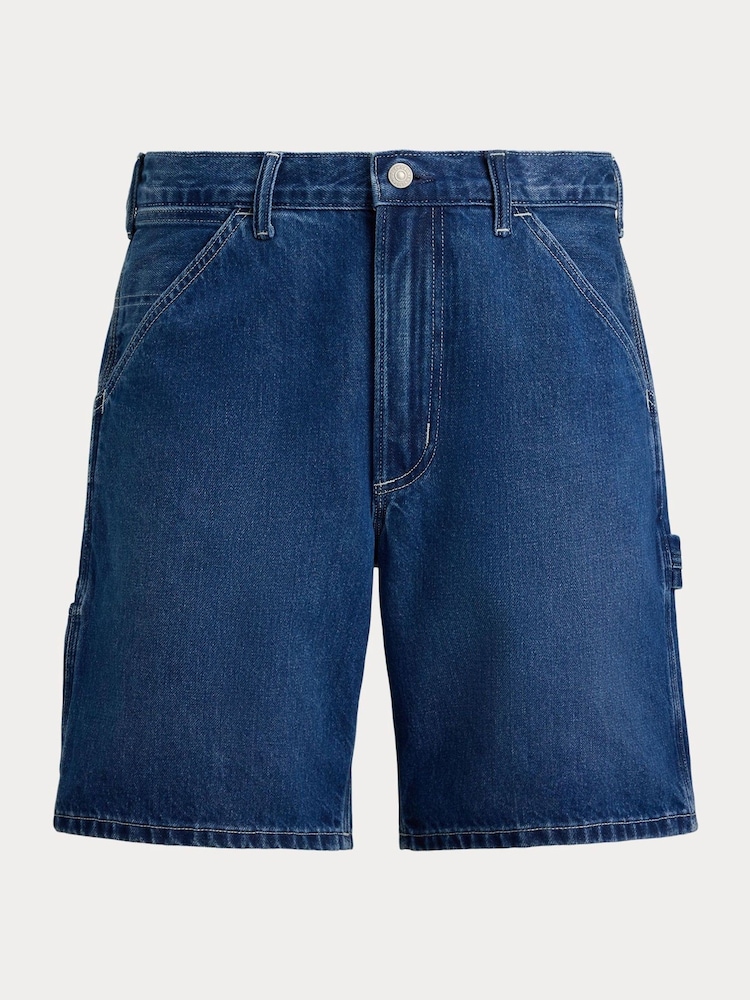 Polo Ralph Lauren Blue Polo Sport Mid Wash Denim Shorts - Image 5 of 5