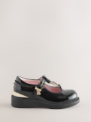 Baker by Ted Baker Back to School Patent T-Bar Chunky Mary Jane Black Shoes - Image 2 of 5