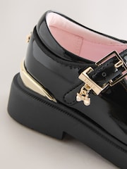 Baker by Ted Baker Back to School Patent T-Bar Chunky Mary Jane Black Shoes - Image 4 of 5