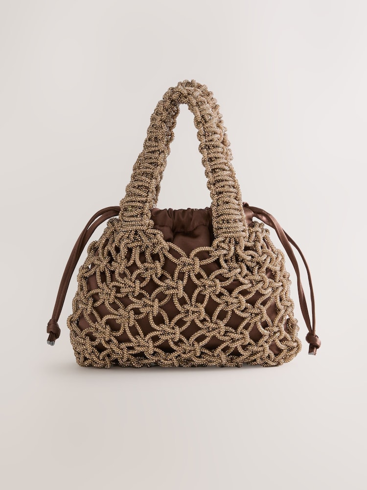 Chocolate Brown Sparkle Hand Held Bag - Image 2 of 5