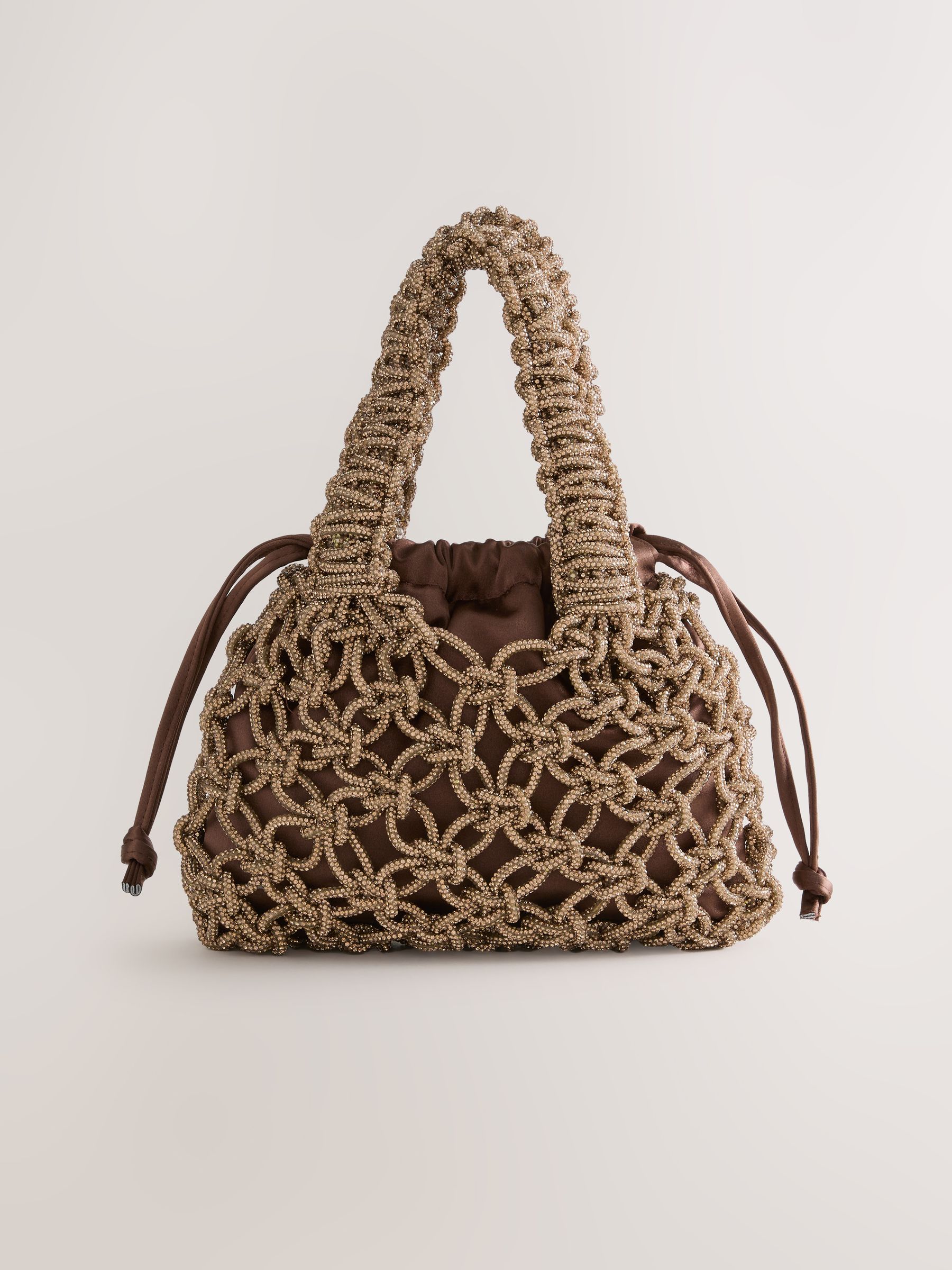 Buy Chocolate Brown Sparkle Hand Held Bag from Next USA