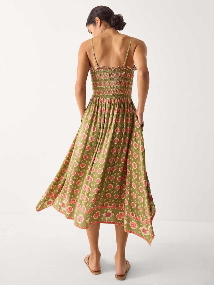 Monsoon Green Maddie Floral Print Bandeau Midi Dress - Image 2 of 4 Monsoon Green Maddie Floral Print Bandeau Midi Dress - Image 2 of 4