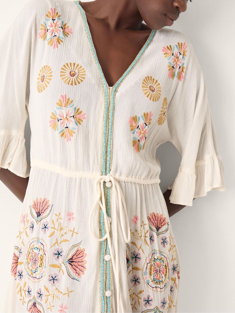 Monsoon White Juniper Embroidered Maxi Dress - Image 4 of 4 Monsoon White Juniper Embroidered Maxi Dress - Image 4 of 4