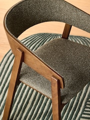 MADE.COM Set of 2 Forest Green Pax Boucle Aster Dining Chairs - Image 2 of 5