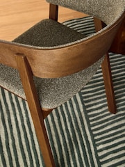 MADE.COM Set of 2 Forest Green Pax Boucle Aster Dining Chairs - Image 3 of 5