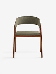 MADE.COM Set of 2 Forest Green Pax Boucle Aster Dining Chairs - Image 5 of 5