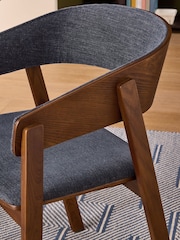 MADE.COM Set of 2 Soft Textured Weave Blue Aster Dining Chairs - Image 2 of 5