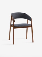 MADE.COM Set of 2 Soft Textured Weave Blue Aster Dining Chairs - Image 4 of 5