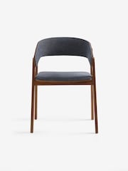 MADE.COM Set of 2 Soft Textured Weave Blue Aster Dining Chairs - Image 5 of 5