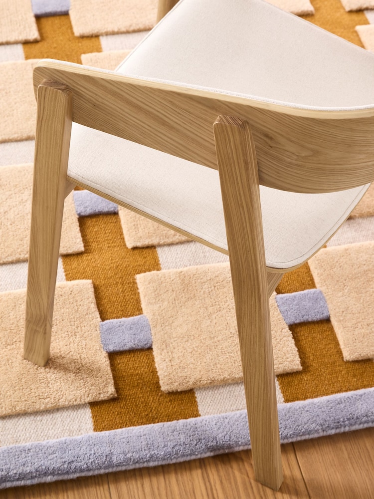MADE.COM Set of 2 Woven Slub Natural Stone Aster Dining Chairs - Image 2 of 5
