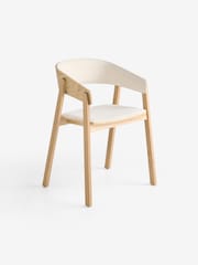 MADE.COM Set of 2 Woven Slub Natural Stone Aster Dining Chairs - Image 4 of 5