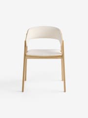 MADE.COM Set of 2 Woven Slub Natural Stone Aster Dining Chairs - Image 5 of 5