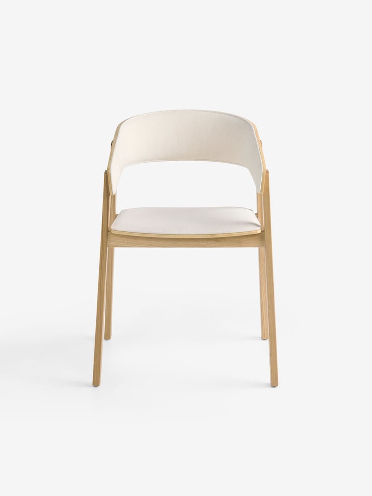 MADE.COM Set of 2 Woven Slub Natural Stone Aster Dining Chairs - Image 5 of 5