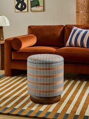 MADE.COM Blue Sirio Inara Storage Stool - Image 1 of 7
