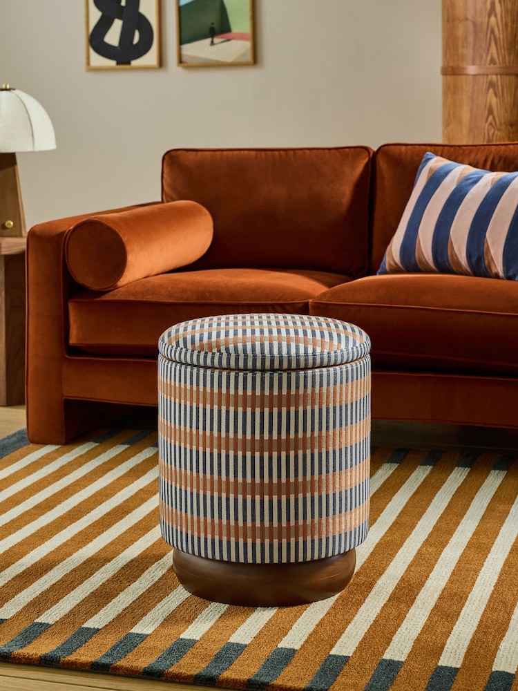 MADE.COM Blue Sirio Inara Storage Stool - Image 1 of 7 MADE.COM Blue Sirio Inara Storage Stool - Image 1 of 7