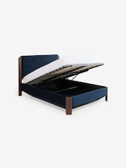 MADE.COM Velvet Dark Midnight Blue Evander Ottoman Storage Bed - Image 4 of 4