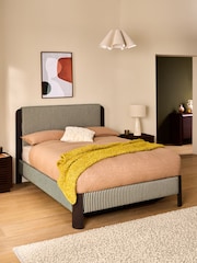 MADE.COM Boucle Stripe Green Evander Ottoman Storage Bed - Image 1 of 7