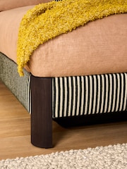 MADE.COM Boucle Stripe Green Evander Ottoman Storage Bed - Image 2 of 7