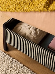 MADE.COM Boucle Stripe Green Evander Ottoman Storage Bed - Image 3 of 7