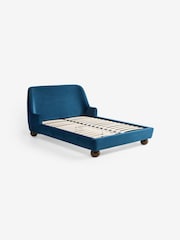 MADE.COM Petrol Blue Velvet Ellio Bed - Image 2 of 5