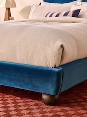 MADE.COM Petrol Blue Velvet Ellio Bed - Image 4 of 5