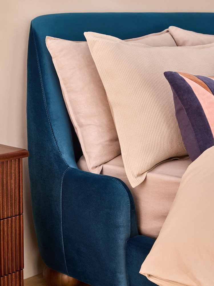 MADE.COM Petrol Blue Velvet Ellio Bed - Image 5 of 5
