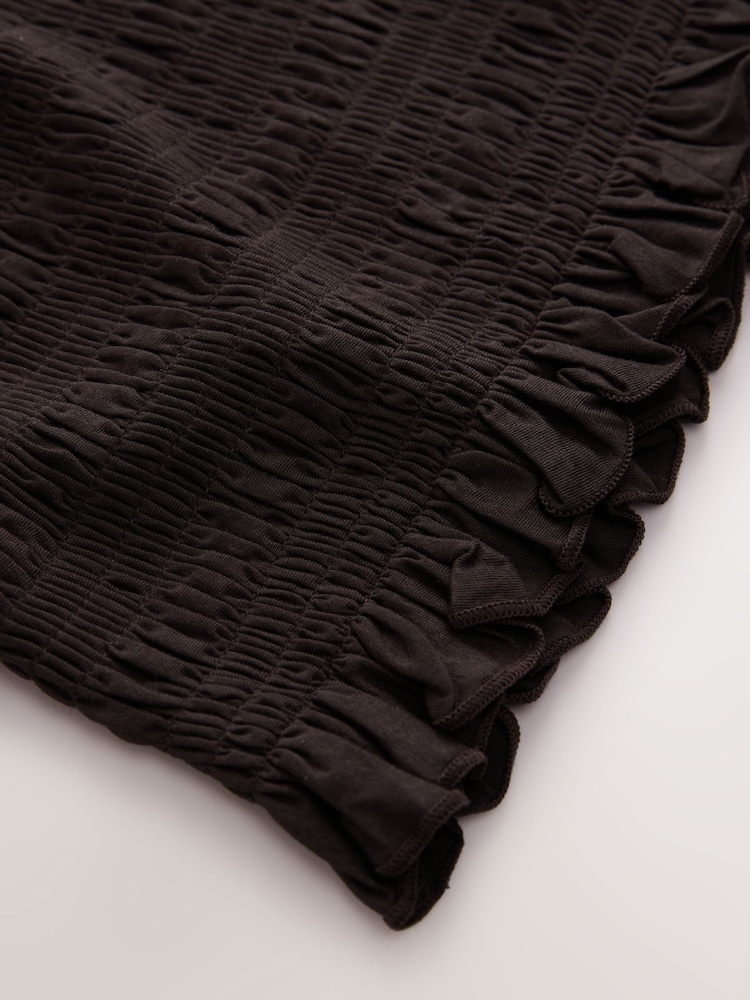 Chocolate Brown Shirred Modal Sleeveless Top - Image 6 of 6