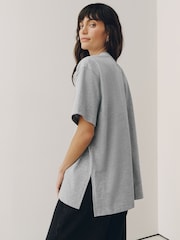 Grey Short Sleeve Floral Embellished T-Shirt - Image 4 of 8