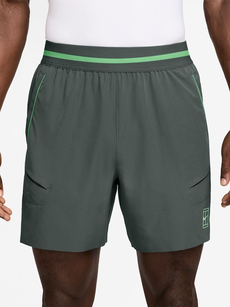 Nike Grey Court Advantage Dri-FIT 6 inch Tennis Shorts - Image 1 of 4 Nike Grey Court Advantage Dri-FIT 6 inch Tennis Shorts - Image 1 of 4