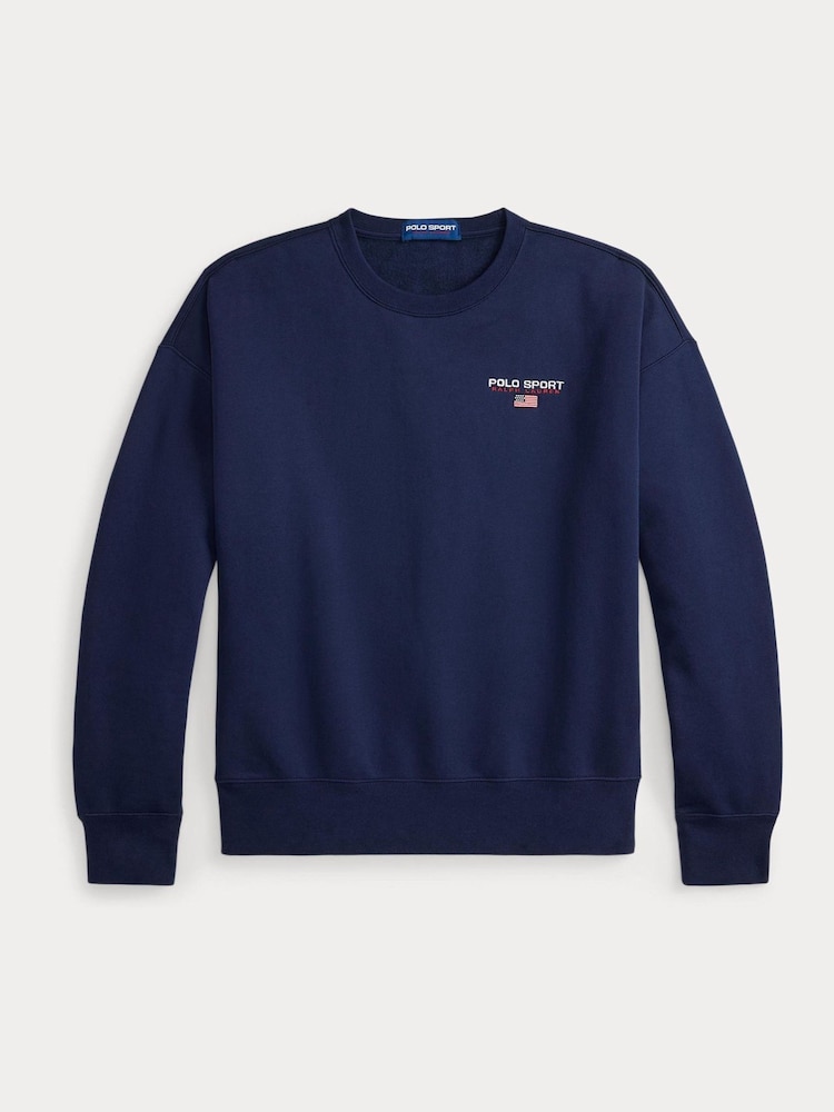 Polo Ralph Lauren Blue Polo Sport Logo Sweatshirt - Image 6 of 6