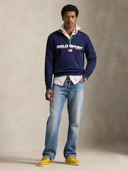 Polo Ralph Lauren Blue Polo Sport Quarter Zip Sweatshirt - Image 2 of 8