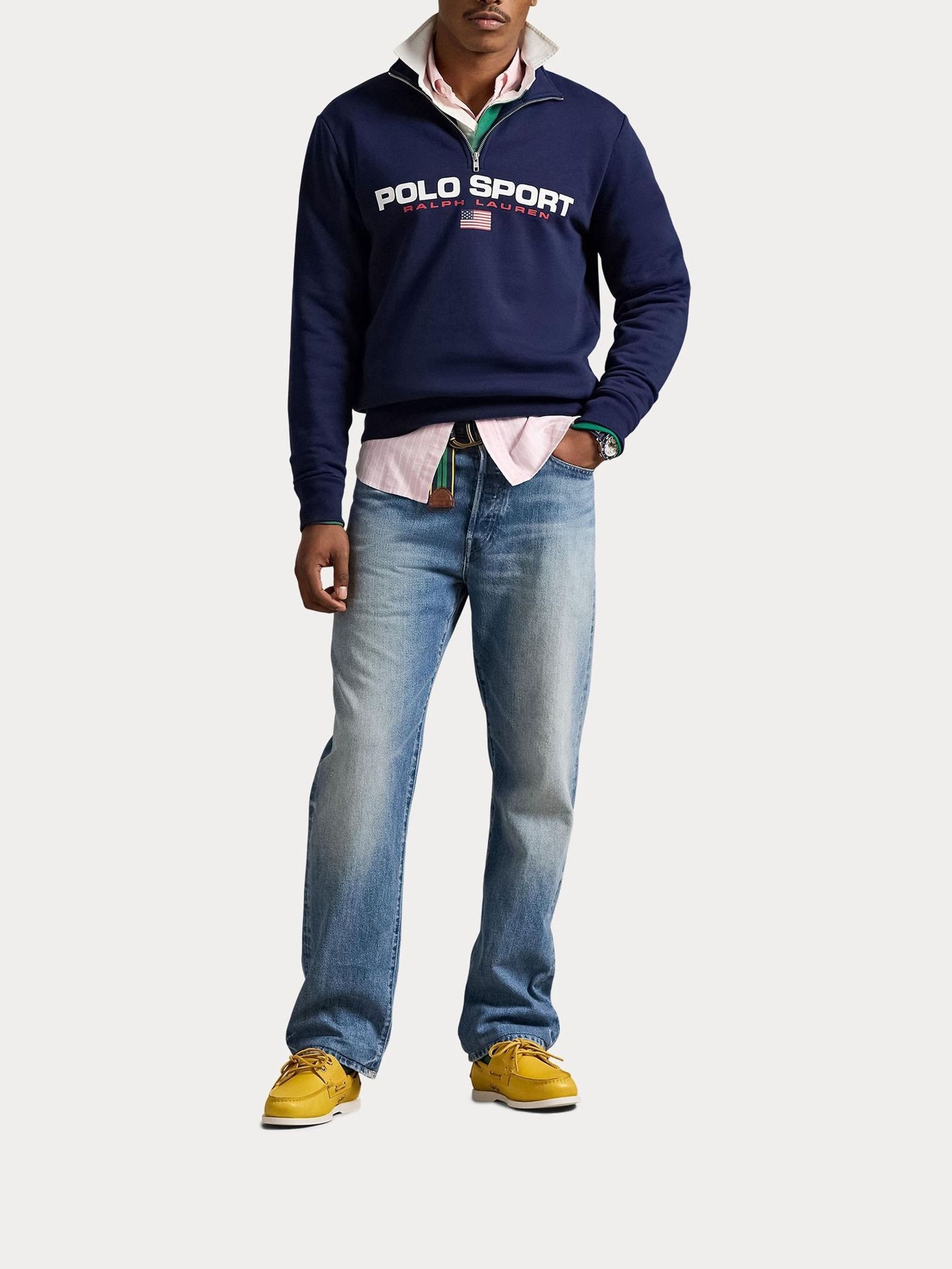 Buy Polo Ralph Lauren Blue Polo Sport Quarter Zip Sweatshirt from