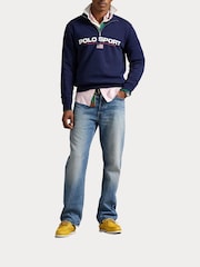 Polo Ralph Lauren Blue Polo Sport Quarter Zip Sweatshirt - Image 6 of 8