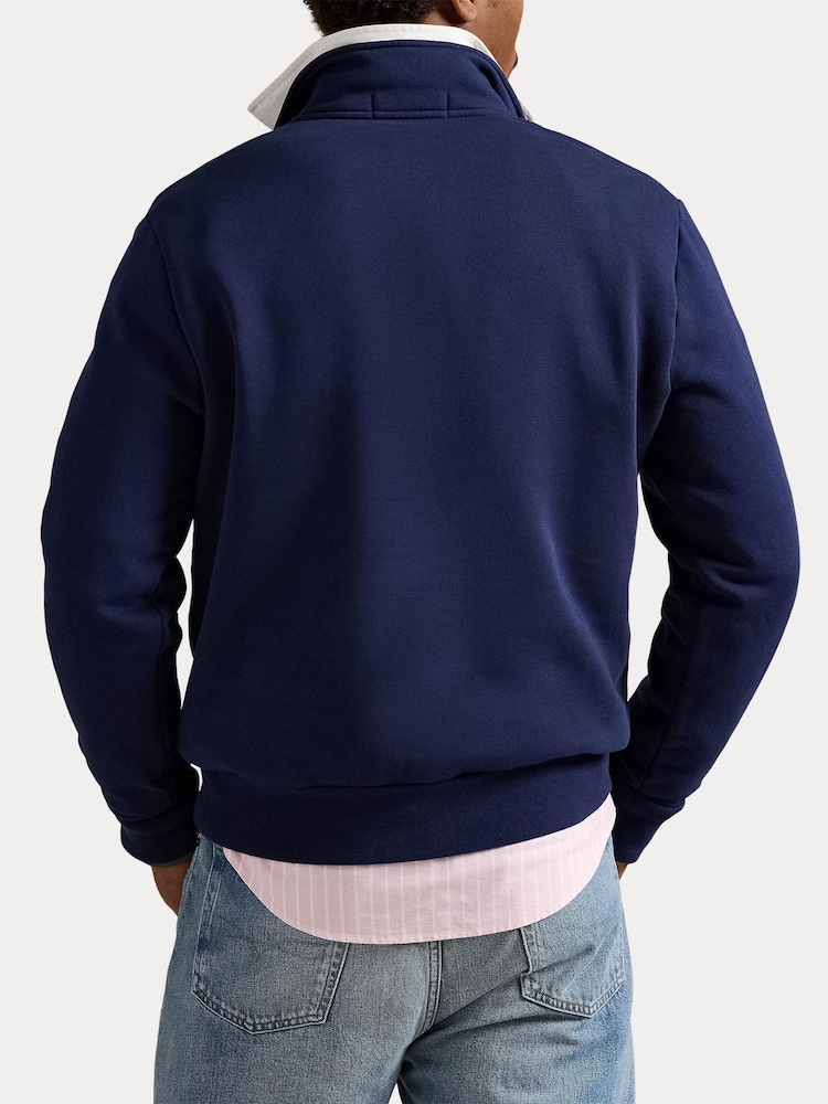 Polo Ralph Lauren Blue Polo Sport Quarter Zip Sweatshirt - Image 8 of 8