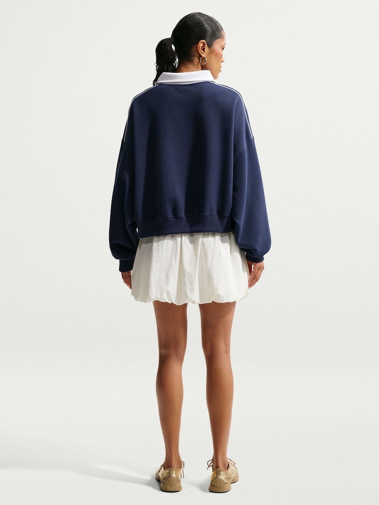 Nike Midnight Navy Half Zip Long Sleeve Polo Top - Image 2 of 5