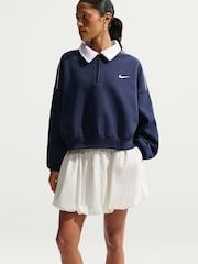 Nike Midnight Navy Half Zip Long Sleeve Polo Top - Image 5 of 5