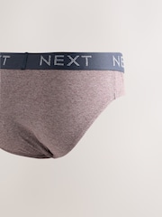 Burgundy Red Stripe Marl 5 Pack Cotton Rich Briefs - Image 7 of 9