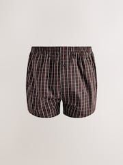 Navy/Green Check 8 pack Woven Pure Boxers - Image 6 of 12