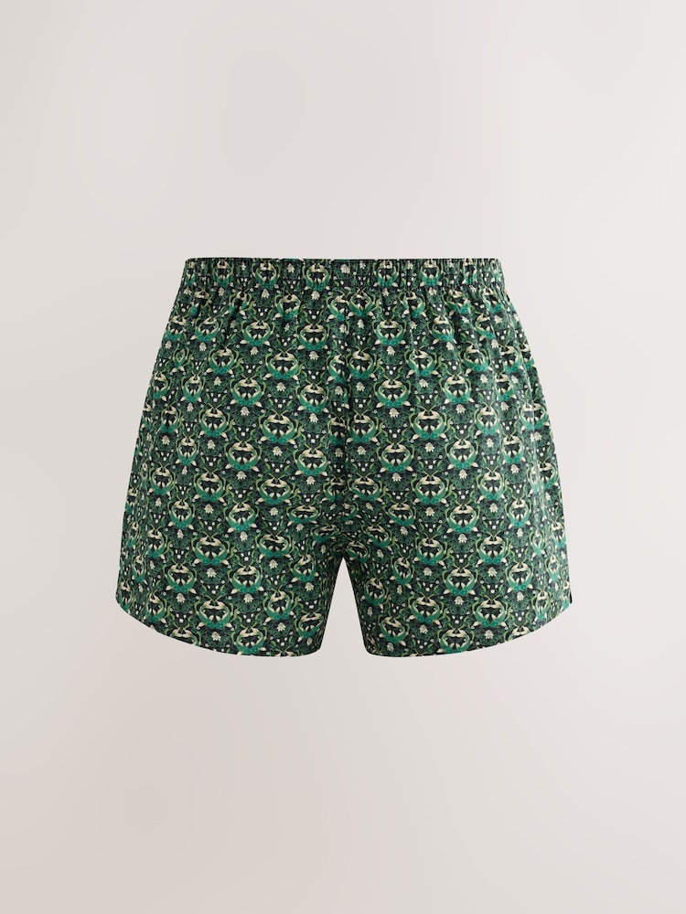 Rich Colour Pattern 4 pack Woven Cotton Boxers - Image 2 of 5 Rich Colour Pattern 4 pack Woven Cotton Boxers - Image 2 of 5