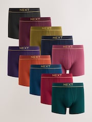 Rich Colour 10 pack A-Front Cotton Rich Boxers - Image 1 of 15