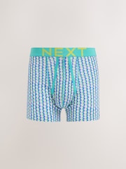Blue/Orange Geo Print A-Front Cotton Rich Boxers 5 Pack - Image 5 of 9