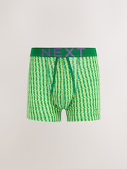 Blue/Orange Geo Print A-Front Cotton Rich Boxers 5 Pack - Image 6 of 9